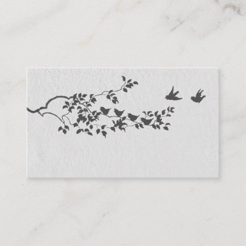 Charcoal and Gray Silhouette Birds Place Cards Business Card Template