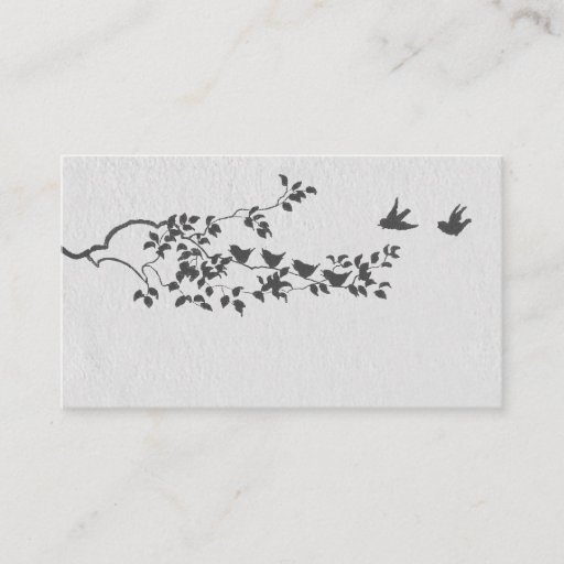 Customizable Charcoal and Gray Silhouette Birds Place Cards Business Card Template
