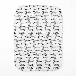 Black and white minimalist boho arrow pattern baby burp cloth