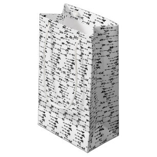 Black and white minimalist boho arrow pattern small gift bag