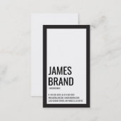 Black and White Minimalist Bold Business Card (Front/Back)