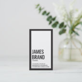 Black and White Minimalist Bold Business Card (Standing Front)