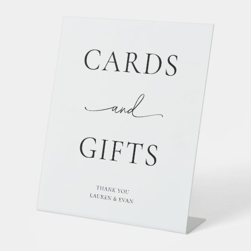 Black and White Minimalist Cards and Gifts Pedestal Sign