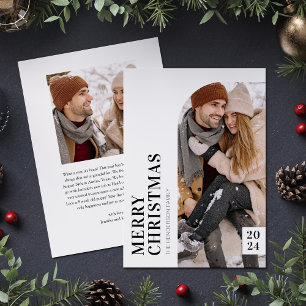 Black and White Minimalist Christmas Photo Holiday Card