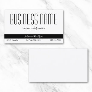 Black and White Minimalist Classic Business Card