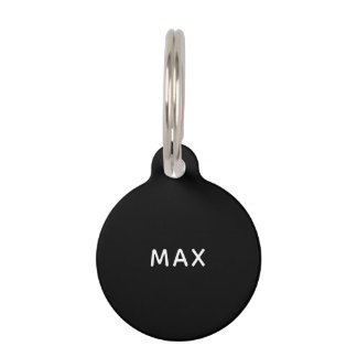 Black and white minimalist custom name dog tag