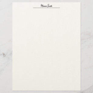 Black and white minimalist custom name letterhead