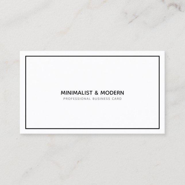 black and white minimalist elegant professional business card (Front)