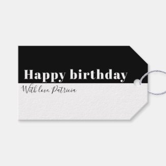 Black And White Minimalist Happy Birthday Custom