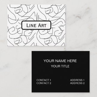 Black and White Minimalist Line Art Business Card
