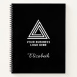 Black And White Minimalist Logo Employee Name Notebook at Zazzle