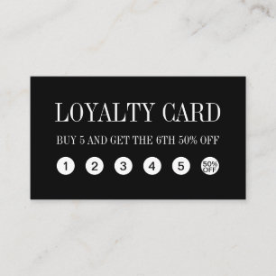 Black and white minimalist loyalty card