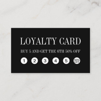 Black and white minimalist loyalty card