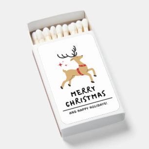 Black and White Minimalist Merry Christmas  Matchboxes