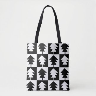 Black and White Minimalist Modern Christmas Tree