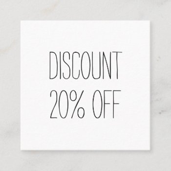 Black And White Minimalist Modern Discount Card by TheBusinesscardShop at Zazzle