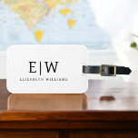 Black and White Minimalist Modern Monogram Luggage Tag<br><div class="desc">Introducing our Black and White Minimalist Modern Monogram Collection: Embrace simplicity and sophistication with our minimalist designs, curated to elevate your style effortlessly. Crafted with a keen eye for modern aesthetics, this collection features sleek black and white designs accentuated by personalized monograms. From chic stationery to versatile accessories, our collection...</div>
