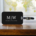 Black and White Minimalist Modern Monogram Luggage Tag<br><div class="desc">Introducing our Black and White Minimalist Modern Monogram Collection: Embrace simplicity and sophistication with our minimalist designs, curated to elevate your style effortlessly. Crafted with a keen eye for modern aesthetics, this collection features sleek black and white designs accentuated by personalized monograms. From chic stationery to versatile accessories, our collection...</div>