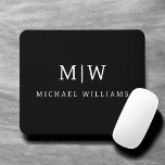 Black and White Minimalist Modern Monogram Mouse Pad<br><div class="desc">Introducing our Black and White Minimalist Modern Monogram Collection: Embrace simplicity and sophistication with our minimalist designs, curated to elevate your style effortlessly. Crafted with a keen eye for modern aesthetics, this collection features sleek black and white designs accentuated by personalized monograms. From chic stationery to versatile accessories, our collection...</div>