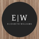 Black and White Minimalist Modern Monogram Round Paper Coaster<br><div class="desc">Introducing our Black and White Minimalist Modern Monogram Collection: Embrace simplicity and sophistication with our minimalist designs, curated to elevate your style effortlessly. Crafted with a keen eye for modern aesthetics, this collection features sleek black and white designs accentuated by personalized monograms. From chic stationery to versatile accessories, our collection...</div>