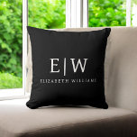 Black and White Minimalist Modern Monogram Throw Pillow<br><div class="desc">Introducing our Black and White Minimalist Modern Monogram Collection: Embrace simplicity and sophistication with our minimalist designs, curated to elevate your style effortlessly. Crafted with a keen eye for modern aesthetics, this collection features sleek black and white designs accentuated by personalized monograms. From chic stationery to versatile accessories, our collection...</div>