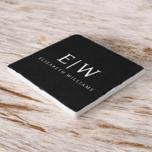 Black and White Minimalist Modern Monogram Trivet (Creator Uploaded)