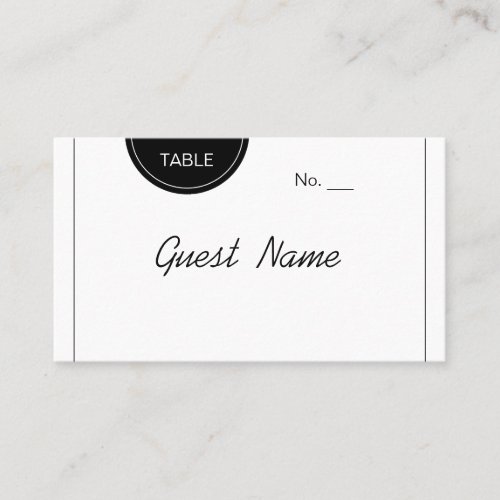 Black and white minimalist modern place cards