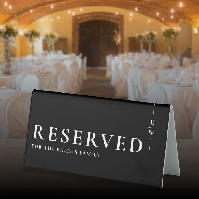 Black And White Minimalist Modern Reserved Table Tent (Creator Uploaded)