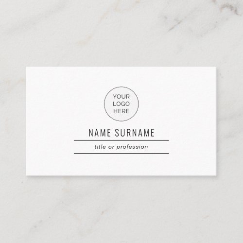 Black and White Minimalist Modern Simple Business  Business Card