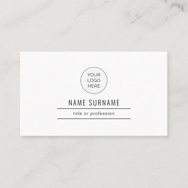 Black and White Minimalist Modern Simple Business  Business Card (Front)