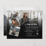 Black and white minimalist photo budget graduation<br><div class="desc">Modern black and white minimalist photo affordable low budget graduation with trendy script calligraphy,  add 5 of your 5 favorite photo in a grid collage style. Landscape layout</div>