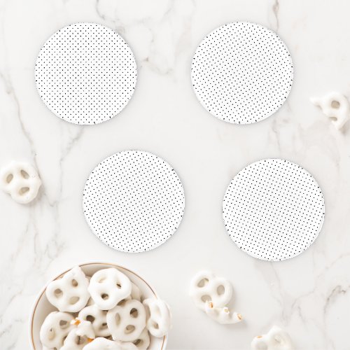 Black and White Minimalist Polka Dots b3 Coaster Set