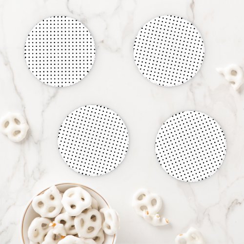 Black and White Minimalist Polka Dots g1 Coaster Set