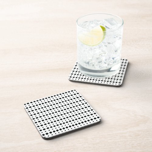 Black and White Minimalist Polka Dots g9 Beverage Coaster