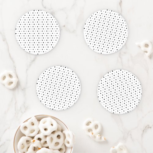 Black and White Minimalist Polka Dots h11 Coaster Set
