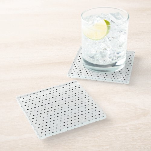 Black and White Minimalist Polka Dots h11 Glass Coaster