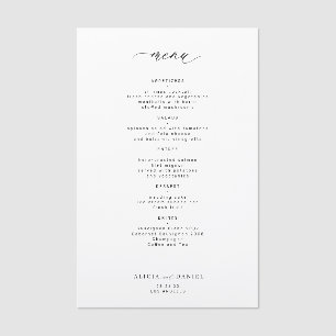 Black and white minimalist QR code wedding Menu