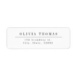 Black and white minimalist return address label<br><div class="desc">Sophisticated black and white minimalist design,  simple and elegant. Great for modern classic wedding,  and formal wedding.
See all the matching pieces in the collection.</div>