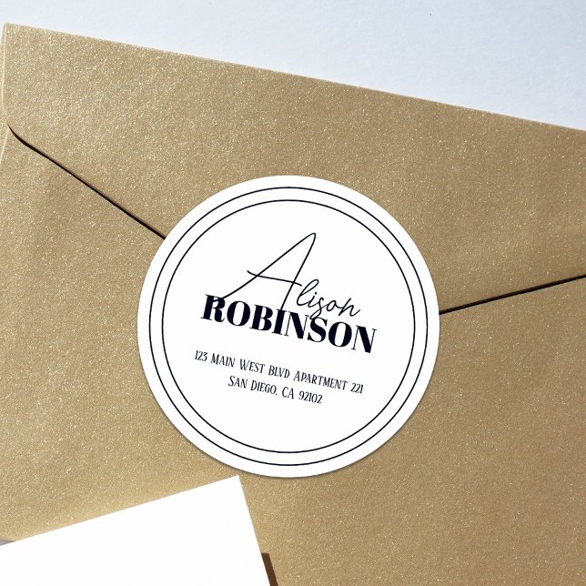 Black And White Minimalist Return Address Label (Creator Uploaded)
