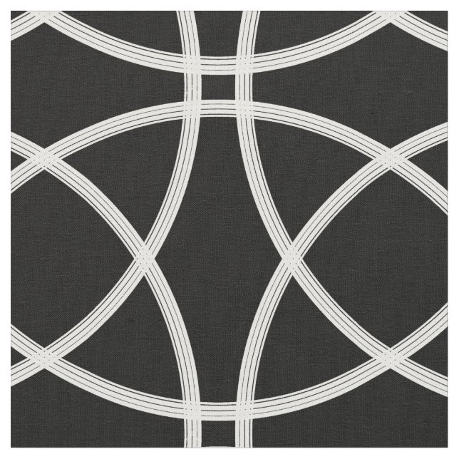 black and white minimalist rings fabric (Close Up)