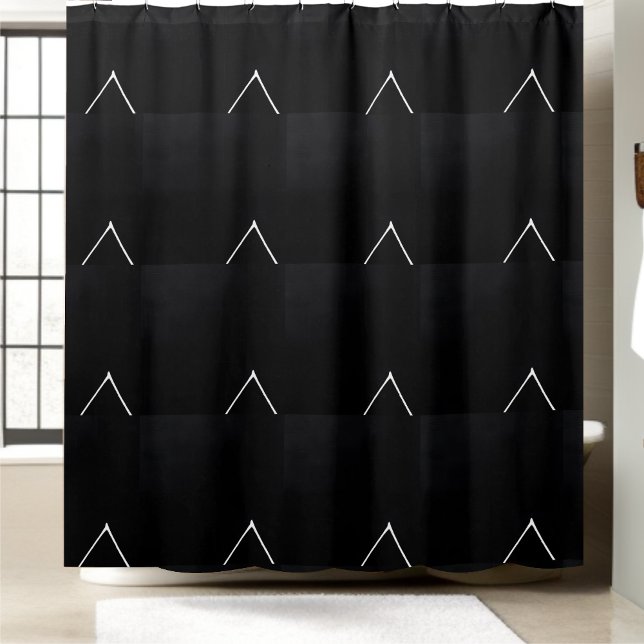 Black and White Minimalist Shower Curtain Style 1 (Creator Uploaded)