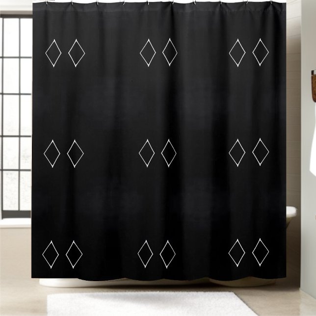 Black and White Minimalist Shower Curtain Style 2 (Creator Uploaded)