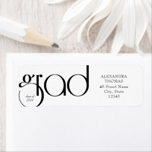 Black and White Minimalist Simple Graduation Label