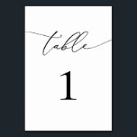 Black and White Minimalist Table Number<br><div class="desc">Beautiful,  elegant,  modern and minimalist,  table number card. Fully customizable. **PLEASE NOTE: To order,  simply adjust your table number and add each number to your cart separately. Then check out once you are finished.</div>