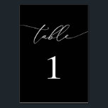 Black and White Minimalist Table Number<br><div class="desc">Beautiful,  elegant,  modern and minimalist,  table number card. Fully customizable. **PLEASE NOTE: To order,  simply adjust your table number and add each number to your cart separately. Then check out once you are finished.</div>