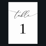 Black and White Minimalist Table Number<br><div class="desc">Beautiful,  elegant,  modern and minimalist,  table number card. Fully customizable. **PLEASE NOTE: To order,  simply adjust your table number and add each number to your cart separately. Then check out once you are finished.</div>