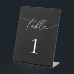 Black and White Minimalist Table Number Pedestal Sign<br><div class="desc">Beautiful,  elegant,  modern and minimalist,  table number card. Fully customizable. **PLEASE NOTE: To order,  simply adjust your table number and add each number to your cart separately. Then check out once you are finished.</div>