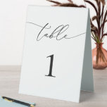 Black and White Minimalist Table Number Tent<br><div class="desc">Beautiful,  elegant,  modern and minimalist,  table number card. Fully customizable. **PLEASE NOTE: To order,  simply adjust your table number and add each number to your cart separately. Then check out once you are finished.</div>