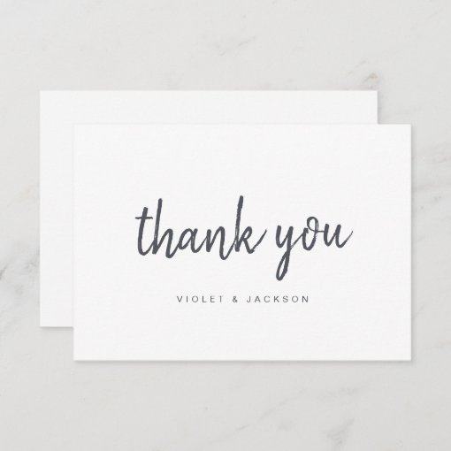 Black and white minimalist thank you script | Zazzle