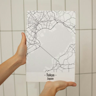 Black and White Minimalist Tokyo City Poster